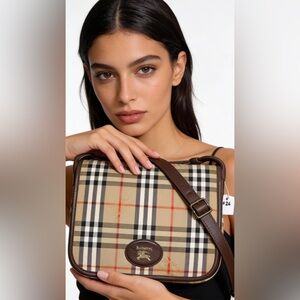 9-26 Burberry Vintage Nova Check Canvas Sling Bag